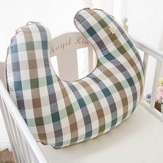 NANDDONG 格紋哺乳枕, 棕色, 1組