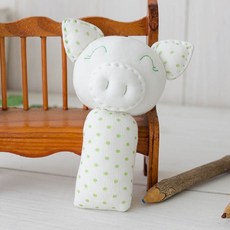 NANDDONG DIY竹纖維搖鈴棒 小豬, 1入