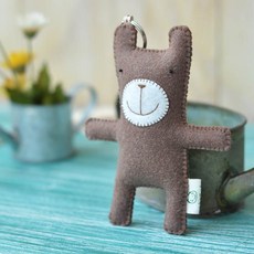 난쟁이똥자루 열쇠고리 만들기 아기 곰돌이 펠트 DIY 세트, 1개