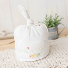 NANDDONG DIY新生兒愛心印花帽, 1入