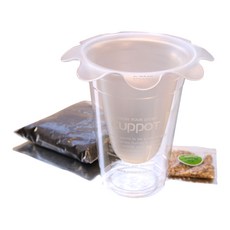 FLOWERPOT, 플라워팟(투명)+테이크아웃컵+배양토+씨앗