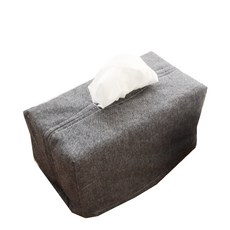 Taktori 黑色混麻絎縫素色面紙套, 1個