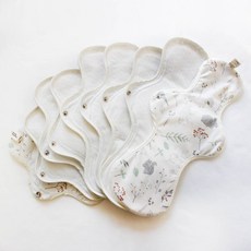 COtton REPUBLIC 碎花布衛生棉 L號 S號 3入+M號 3入+L號 3入+夜用型 3入, 1套, 不適用