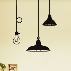 2Page 設計貼紙 P001 電燈, 黑色