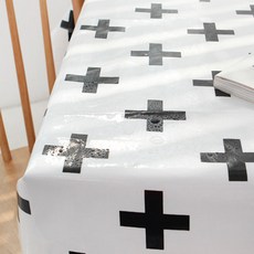 Apoa Room 玩具馬造型印花防水桌巾 2人桌適用, 100 x 100 厘米, 黑色加光