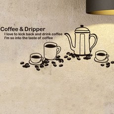 Mungkiwoldeu 咖啡廳貼紙_Espresso Macciato 1：1, 黑色, 1個