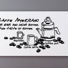 Mungkiwoldeu 咖啡廳貼紙 Italian roast coffee 1：2, 黑色