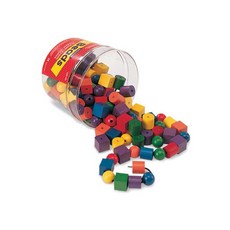[Learning Resources] 나무 구슬 끼우기 Beads in a Bucket, 원통 지름 15.5cm, 높이 13cm, 1개