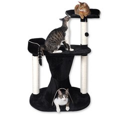나나캣 블랙홀 캣타워, 블랙 + 아이보리, 1개