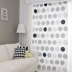 Gold Yan 北歐圓點遮光窗簾 圖案+素色, 2份