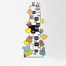 [Mungki Deco]身高尺壁貼_Ellie愛心星星身高尺 150cm, 黑色