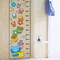 動物圖案身高貼紙 A款 120cm, 黑色