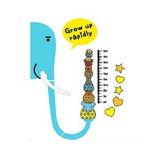 Mungkey Deco身高貼紙_Eli和大象身高, 天空