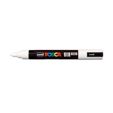 Uni 三菱 ball Uni Posca水性簽字筆 中型字體用, 白色, 4個