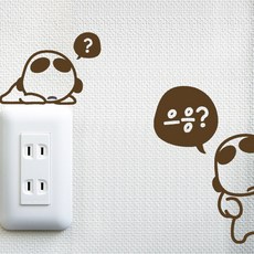 開關貼紙 2入 I'm Como1, 深棕色