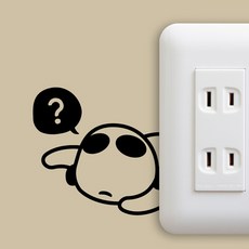 Mungkiwoldeu 開關貼紙 I'm Como3 2入, 黑色