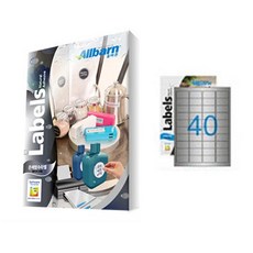 正確 銀色防水標籤 雷射專用 4X10, 40格, 25個