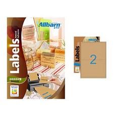 ALLBARN LABEL 牛皮紙標籤 雷射噴墨兩用 AL002KR 1X2, 50個
