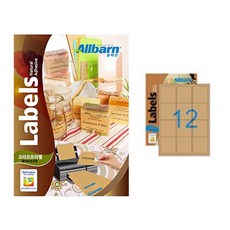 올바른라벨 크라프트라벨 레이저 잉크젯공용 3X4, 12칸, 50개