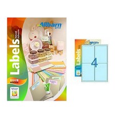 正道彩色標籤 淺藍色 雷射噴墨兩用 2X2, 4格, 50個