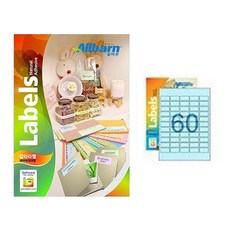 ALLBARN LABEL 雷射噴墨兩用淺藍色彩色標籤紙, 60格, 50個