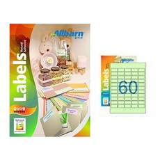 ALLBARN LABEL 彩色標籤 淺綠色 雷射噴墨兩用 5X12, 50張, AL060PG, 50個, 60格