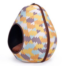 ibiyaya 依比呀呀 雞蛋造型拉鍊式寵物窩 FB1412+睡墊, 之字形