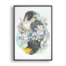 all new frame 老鷹花朵圖案裝飾掛框, （中纖板白）