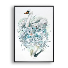 all new frame 鳥類花朵圖案裝飾掛框, （鋁）