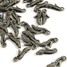 byhands 青銅高跟鞋造型拉鍊扣環, 50個