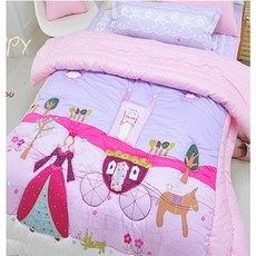 [몽비쥬] 아동 피오나 차렵이불+베개, 핑크