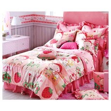[몽비쥬] 스트로베리 삐삐 심풀 명품 아동침구, 핑크
