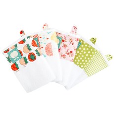 Coney Island 女童拼接圖案印花掛繩毛巾組 E款, Storyberry, Rain, Vegas (粉紅色), Green Dot, Check (綠色)