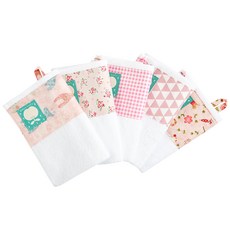 Coney Island 女童拼接圖案印花掛繩毛巾組 F款 5入, 混色, 1組