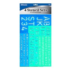 베이직 레터링 4 스텐실 세트, 블루, 3개