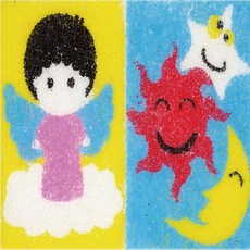 유니아트 데코샌드 연필꽂이 203 천사 해달별, 칼라혼합, 2개