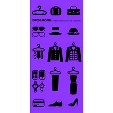 THE GONGGAN 門用壁貼, 更衣間 黑色 C