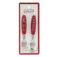 버터샵 엘알 리틀레드 스텐아동스픈 포크세트 15cm, 레드, 1개