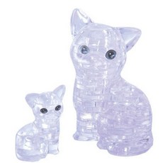 Jeruel 白貓 3D 水晶拼圖 JR1266, 3歲(含)以上, 49片