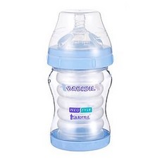 BABISIL 矽膠收縮內膽奶瓶, 藍色, 0~4個月, 170ml, 1個