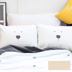 [마치앤어거스트] 표정자수 베개 베어, 베이지