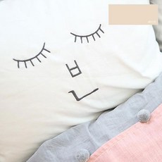 [마치앤어거스트] 표정자수 베개 오후11시, 베이지