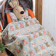 Coney Island 兔子圖案毛毯 M號, 復古兔子(藍色)