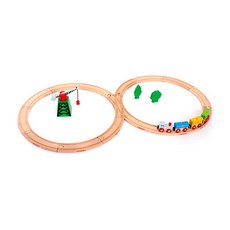 짐보리 원목 기차세트 크레인 세트 22pcs, 혼합색상, 1개