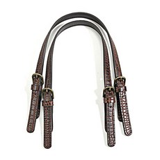 [바이핸즈] - 악어무늬 숄더형 가죽핸들, 딥브라운2, 1개