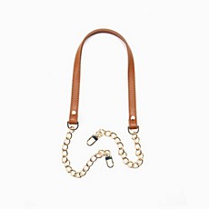 [바이핸즈] - 명품체인 숄더가죽핸들, 카멜, 1개