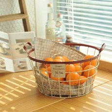 DESIGNHAPPY 方格置物圓籃, 棕色