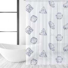 센서티브 샤워커튼 Jewel, 1개, 1개, 화이트계열