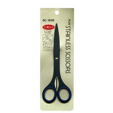 플러스 불소코팅 스테인리스가위 SC-165B, 블랙+블루