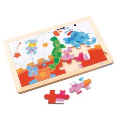 Sevi 動物舞蹈木材雙面拼圖, 36cmx27cm